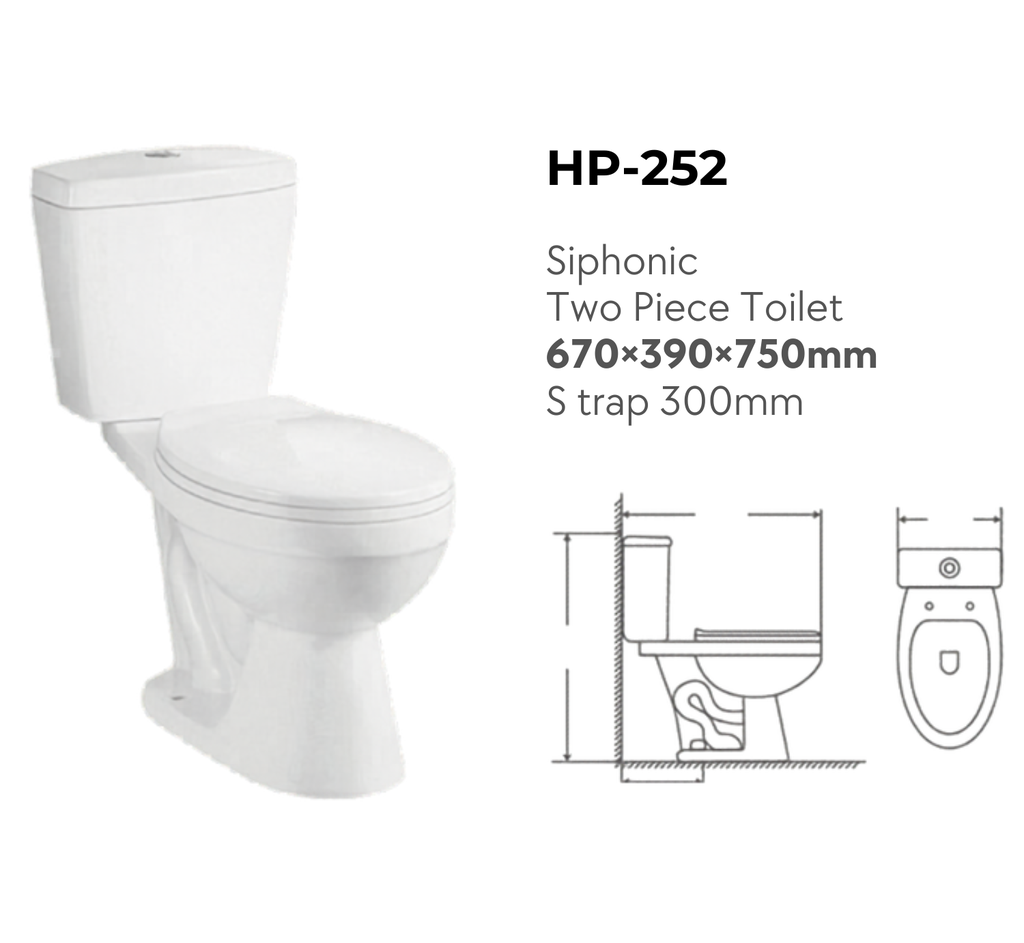 Toilet Two Piece White DR-252 Siphonic