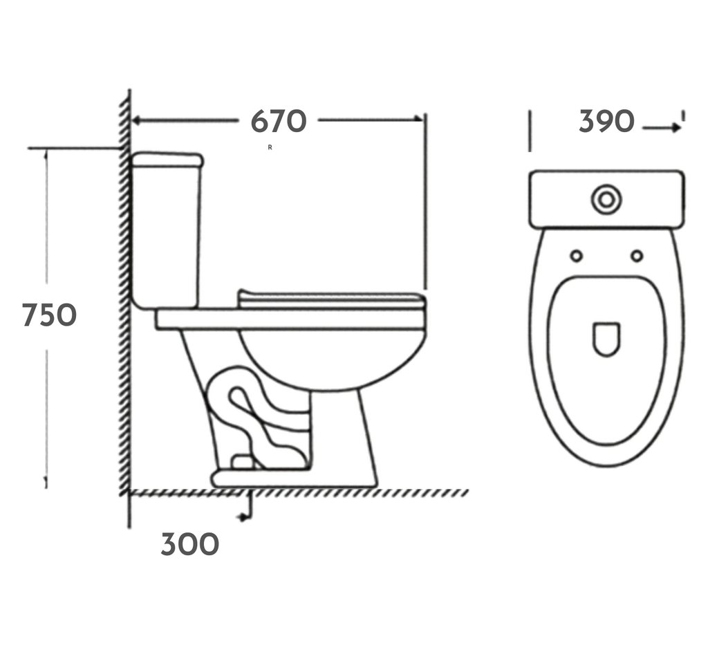 Toilet Two Piece White DR-252 Siphonic