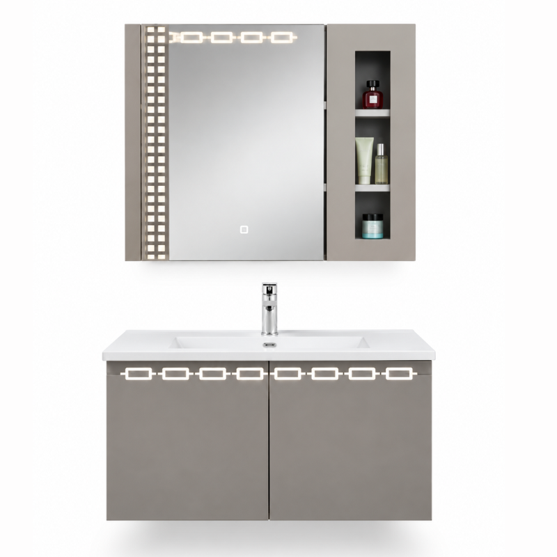 [11-ZS-VAN-SW021-800] Wall Mount Vanity SW021 W/MIRROR 800