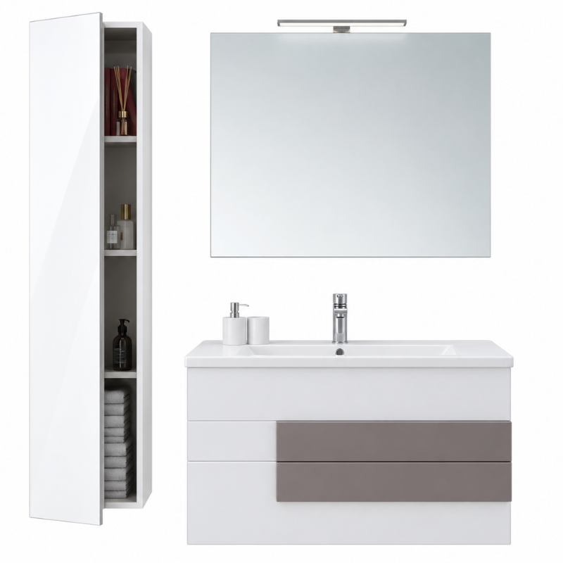 [11-HH-VAN-HS-A1940-800] Wall Mount Vanity HS-A1940-800 W/MIRROR