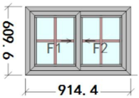 [40-QJ-WIN-UPVC-3624] Window UPVC 36x24
